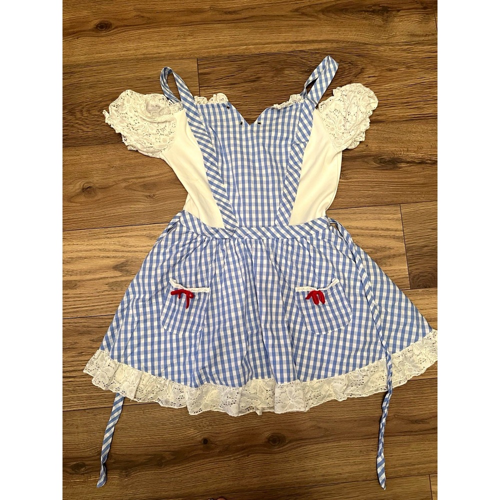 Official Wizard of Oz Dorothy Costume Dress Women's Medium M Gingham Lace 2024